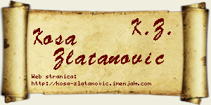 Kosa Zlatanović vizit kartica